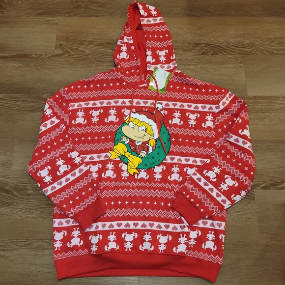 Nickelodeon Other - Nickelodeon Rugrats Angelica Pickles Christmas Hoodie Red Women’s Size XL New